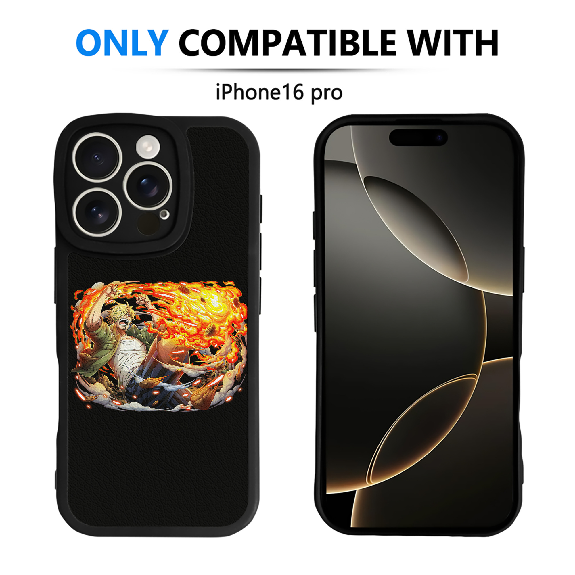 （画像用） ワンピース サンジ ONE PIECE Sanji 【iPhone 16シリーズ対応】シリコンスマホケース（レザー調） 材質：シリコン
